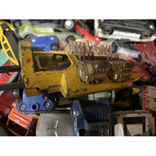 1074 - A LARGE QUANTITY OF PLAYWORN DIE-CAST VEHICLES TO INCLUDE MATCHBOX AND CORGI