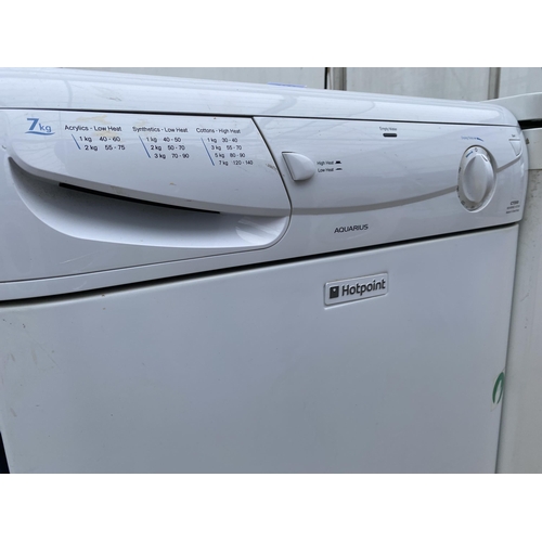 2055 - A WHITE HOTPOINT 7KG CONDENSOR DRYER BELIEVED IN WORKING ORDER BUT NO WARRANTY