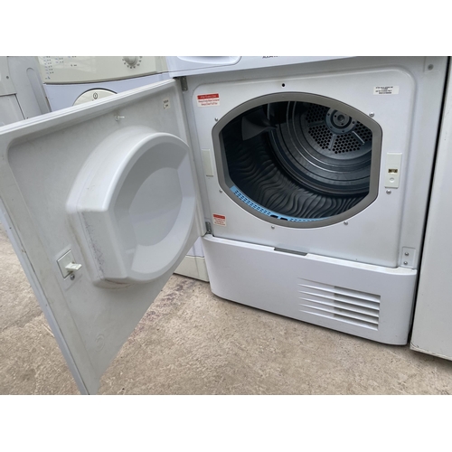 2055 - A WHITE HOTPOINT 7KG CONDENSOR DRYER BELIEVED IN WORKING ORDER BUT NO WARRANTY