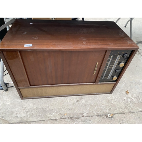 2116 - A RETRO TEAK FERGUSON STEREO WITH MONARCH RECORD DECK