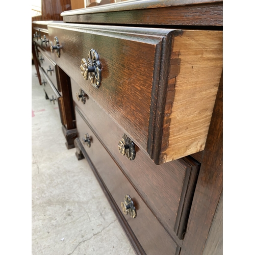 2288 - AN EARLY 20TH CENTURY OAK CHEST OF THREE DRAWERS, 36