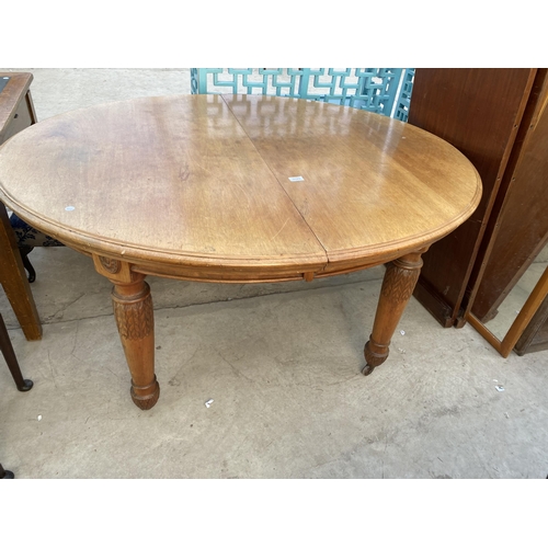 2323 - A VICTORIAN MAHOGANY WIND OUT DINING TABLE, 56