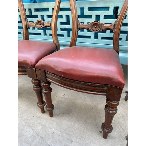 2327 - THREE VICTORIAN MAHOGANY DINING CHAIRS