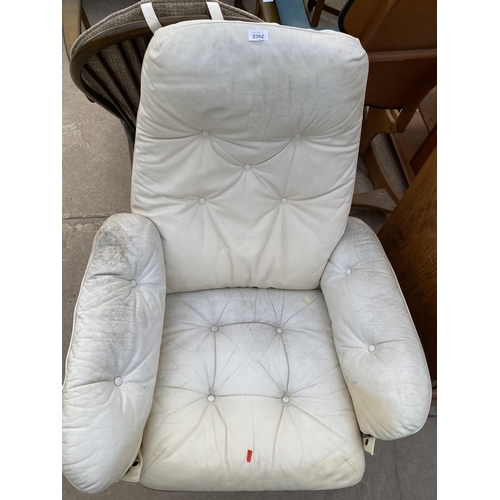 2362 - A 'MOEBEL' SWIVEL RECLINER CHAIR ON BENTWOOD FRAME