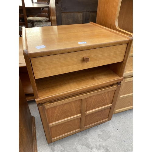 2364 - A RETRO TEAK 'NATHAN' LOUNGE UNIT WITH CORNER RETURN AND SMALLER UNIT