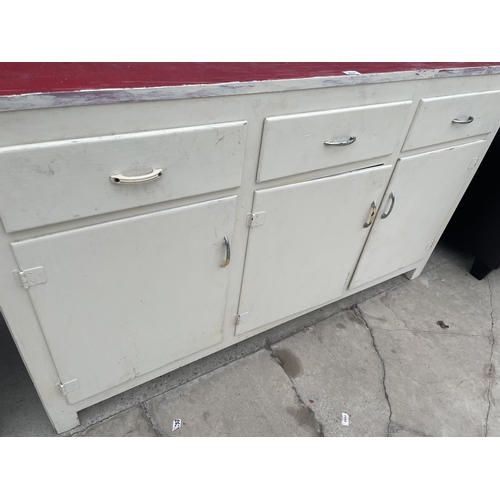 2537 - A 1950'S FORMICA TOP KITCHEN SIDEBOARD, 60