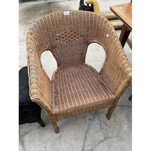 2572 - A WICKER CONSERVATORY CHAIR