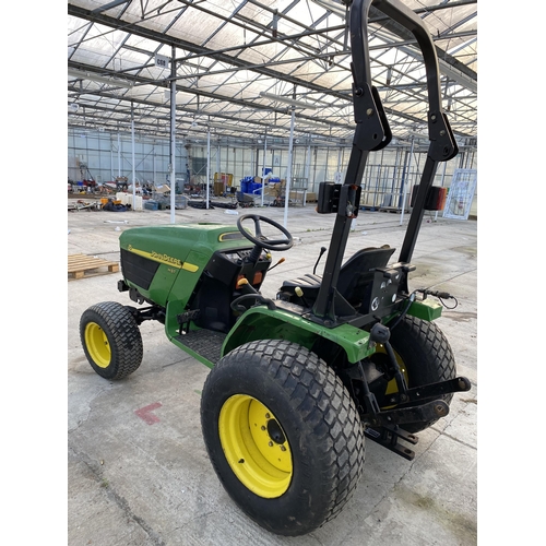 128 - JOHN DEERE COMPACT TRACTOR 1390 HOURS RUNS & DRIVES 3 POINT LINKAGE GRASS TYRES + VAT