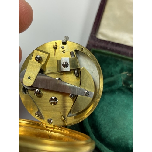 599 - A MID 19TH CENTURY PAYNE & CO PATENT WATCH-FORM PEDOMETER, 163 BOND STREET, BELIEVED GOLD BUT UNMARK... 