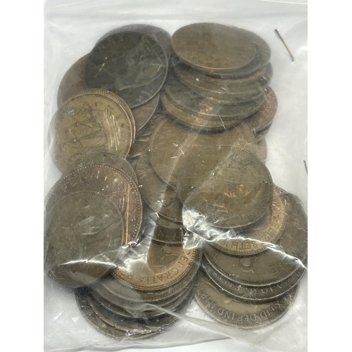 602 - A LARGE QUANTITY OF COPPER COINS