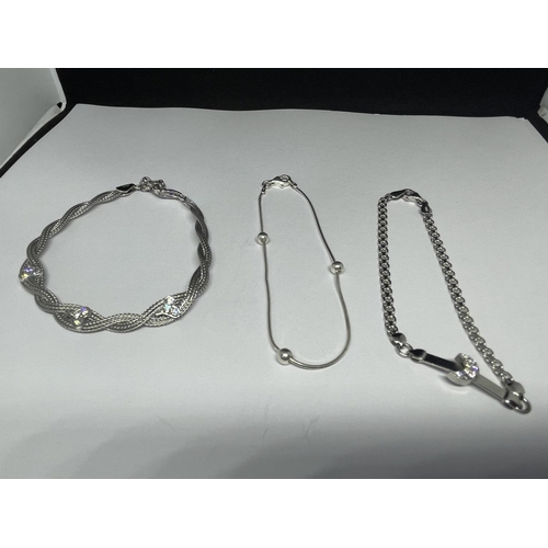 606 - SIX MARKED SILVER BRACELETS