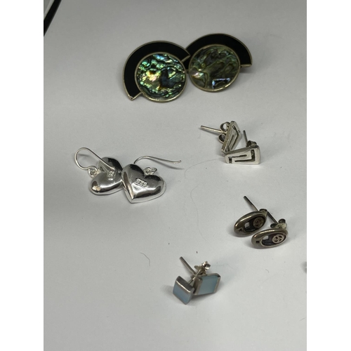 612 - TEN PAIRS OF VARIOUS SILVER EARRINGS