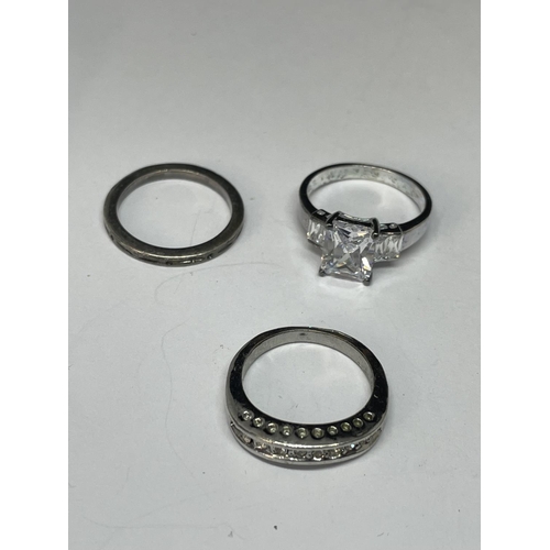 615 - FIVE VARIOUS MARKED SILVER RINGS