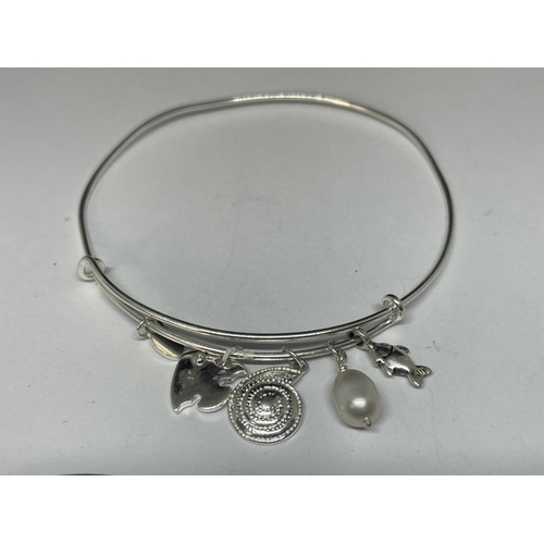 617 - THREE MARKED SILVER BANGLES