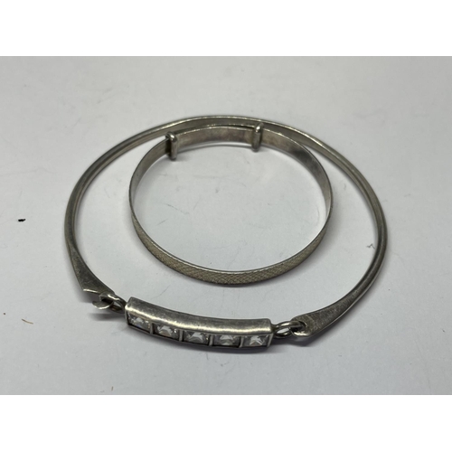 617 - THREE MARKED SILVER BANGLES