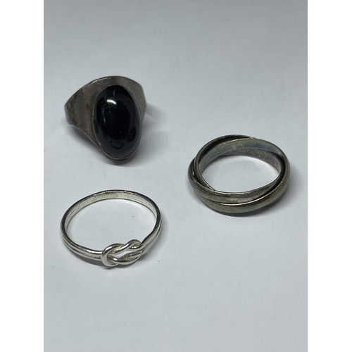 631 - FIVE VARIOUS MARKED SILVER RINGS