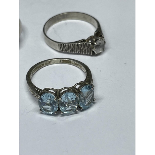 635 - FIVE VARIOUS SILVER RINGS