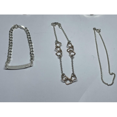 636 - SIX MARKED SILVER BRACELETS