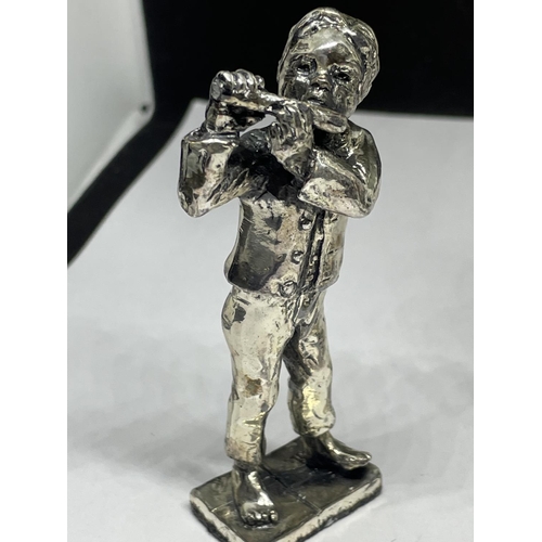 645 - TWO SILVER PLATED MUSICIAN FIGURES