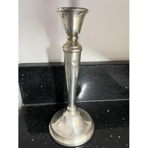 664 - A HALLMARKED BIRMINGHAM SILVER CANDLESTICK WITH WEIGHTED BASE