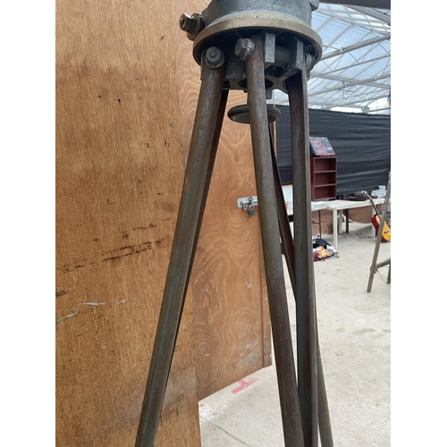 1201 - A BELIEVED MILITARY VINTAGE TELESCOPE WITH TRIPOD STAND AND SPARE SIGHT GLASSES