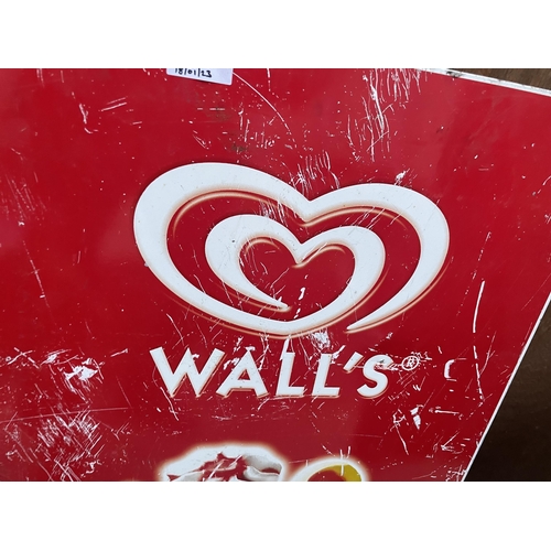 1213A - A METAL DOUBLE SIDED 'WALLS' ICE CREAM ADVERTISING SIGN