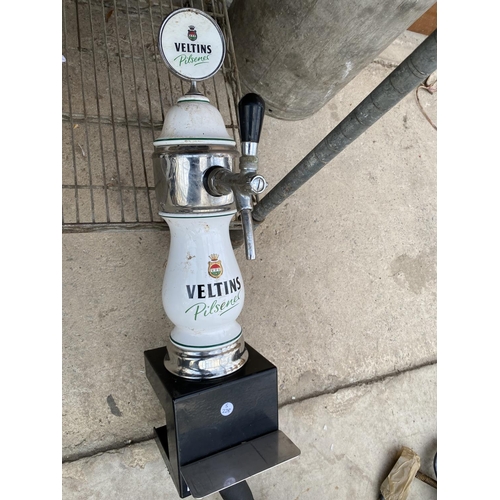 1248 - A CERAMIC 'VELTINS PILSENER' BEER PUMP