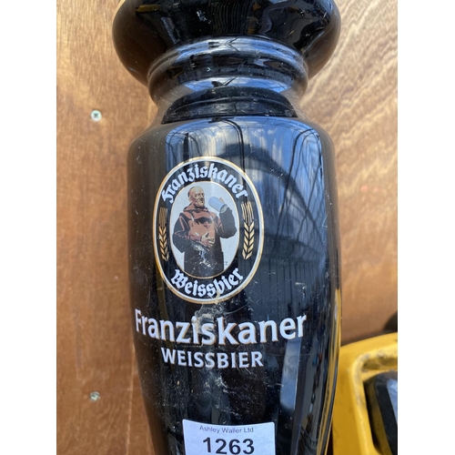 1263 - A CERAMIC 'FRANZISKANER WEISSBIER' BEER PUMP