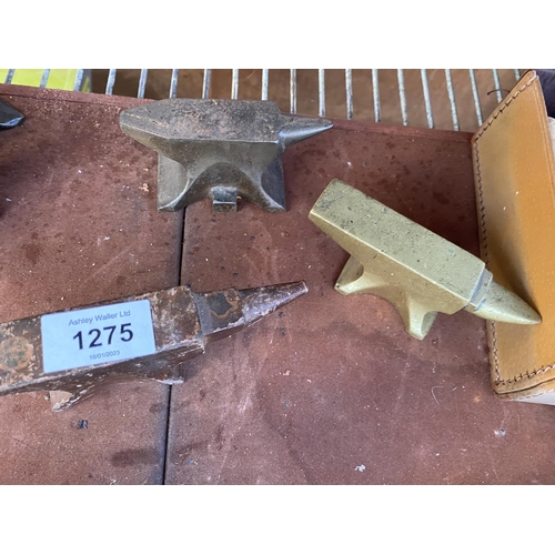 1275 - TWO MINIATURE HEAVY SAMPLE ANVILS