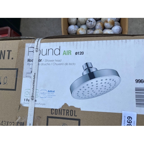 1369 - TEN NEW AND BOXED ROUND AIR SHOWER HEAD