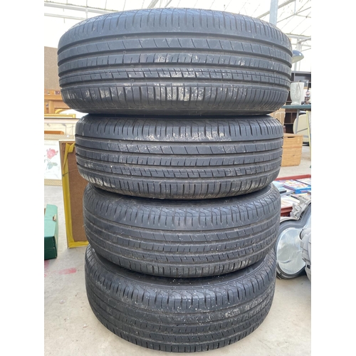 1371 - A SET OF FOUR MERCEDES BENZ ALLOY WHEELS WITH 195/65R15 TYRES