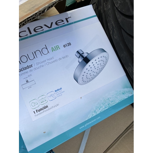 1373 - TEN NEW AND BOXED ROUND AIR SHOWER HEAD