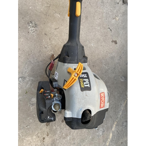 1386 - A RYOBI PLT2543Y 25CC PETROL ENGINE GRASS STRIMMER (NO STRIMMER HEAD)