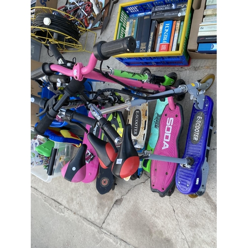 1465 - SIX CHILDRENS ELECTRIC SCOOTERS