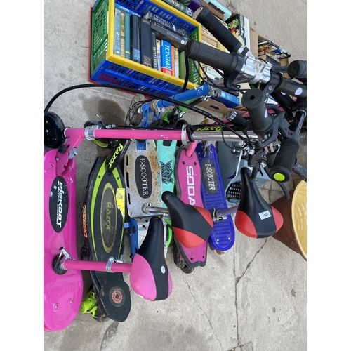 1465 - SIX CHILDRENS ELECTRIC SCOOTERS