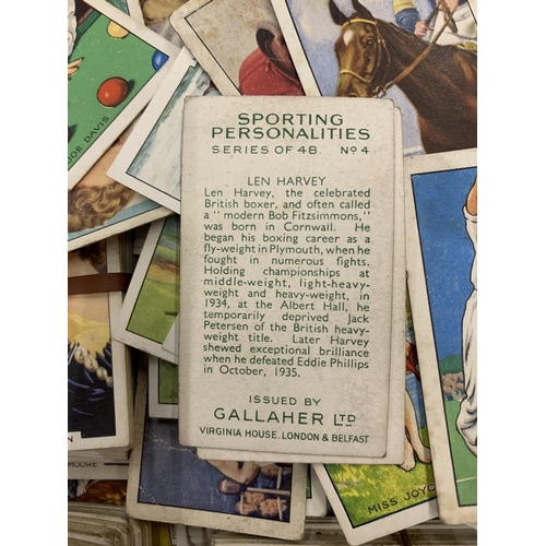 158 - A LARGE COLLECTION OF CIGARETTE CARDS TO INCLUDE HOUSEHOLD HINTS, DOGS, SPORTING, ETC