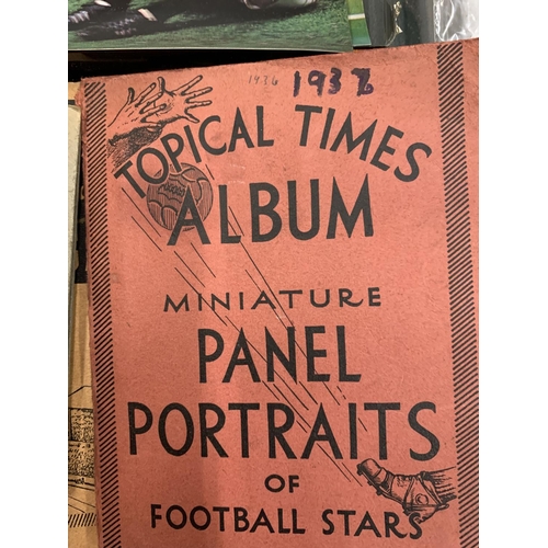 219 - A QUANTITY OF VINTAGE CIGARETTE ALBUMS, 'SPORT' TEAM PICTURE ALBUMS, 1971 SOCCER STAMP ALBUM, ETC