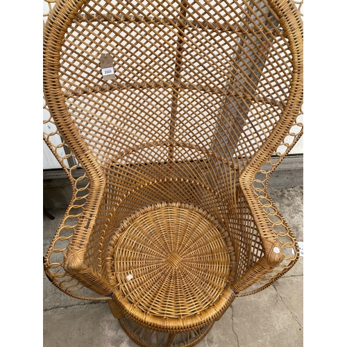 2223 - A MID 20TH CENTURY WICKER PEACOCK CHAIR