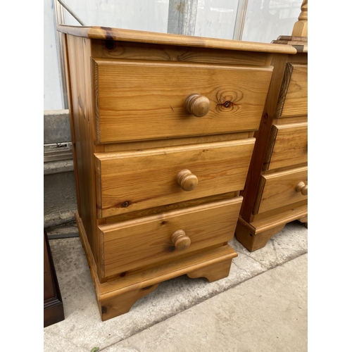 2228 - A MODERN PINE CHEST OF THREE DRAWERS, 18