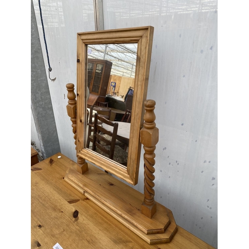 2229 - A MODERN PINE DRESSING TABLE WITH SWING FRAME MIRROR, 41