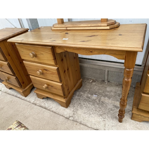 2229 - A MODERN PINE DRESSING TABLE WITH SWING FRAME MIRROR, 41