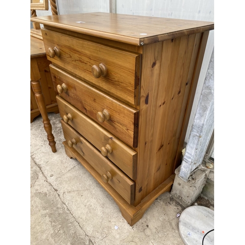 2230 - A MODERN PINE CHEST OF FOUR DRAWERS, 30