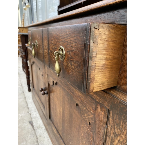 2234 - A MID 20TH CENTURY OAK 'WARING & GILLOW' DRESSER COMPLETE WITH PLATE RACK, 45