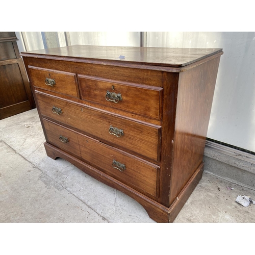 2235 - A VICTORIAN SATINWOOD CHEST OF TWO SHORT AND TWO LONG DAWERS, 41