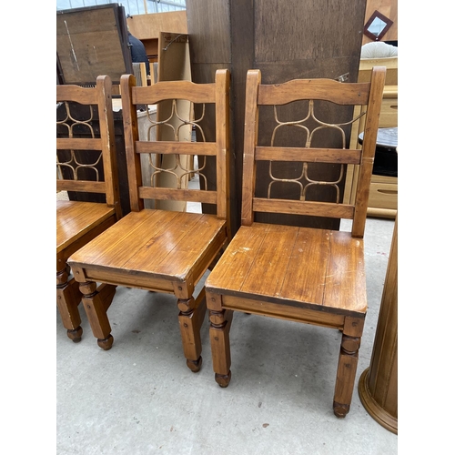 2253 - A SET OF FOUR MEXICAN PINE DINING CHAIRS