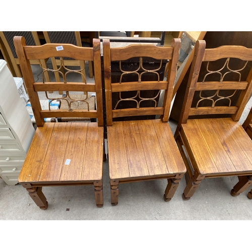 2253 - A SET OF FOUR MEXICAN PINE DINING CHAIRS