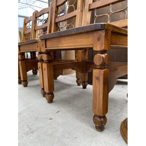 2253 - A SET OF FOUR MEXICAN PINE DINING CHAIRS