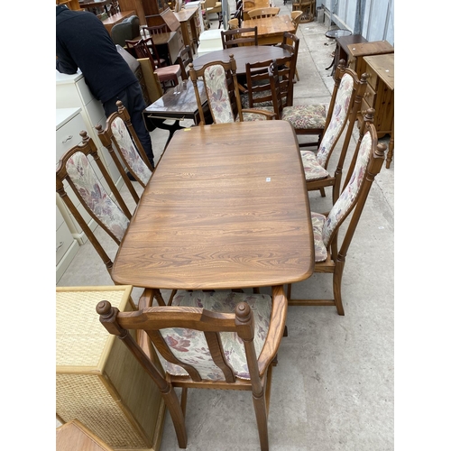 2259 - AN ERCOL 944 HAMPTON DESIGN EXTENDING DINING TABLE, 62X35