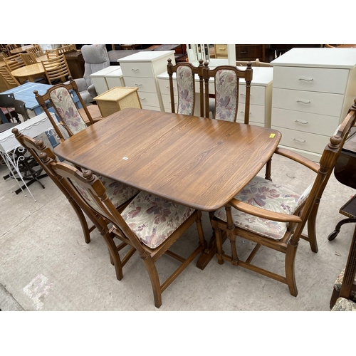 2259 - AN ERCOL 944 HAMPTON DESIGN EXTENDING DINING TABLE, 62X35