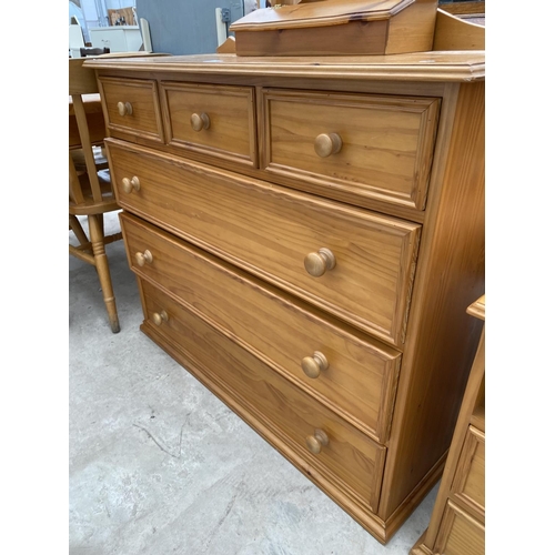 2262 - A MODERN PINE DRESSING CHEST WITH SWING FRAME MIRROR, 42